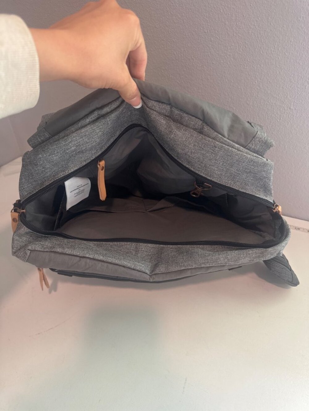 Petunia Pickle Bottom Diaper Bag Black/Gray Boxy Backpack Changing Pad Luxury - Picture 4 of 16